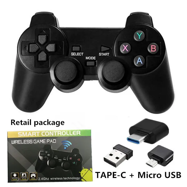 2.4G Wireless Game Controller Joystick With Micro USB OTG Adapter For PS3 / PC / TV Box /Android Phone/Tablet Gamepad 