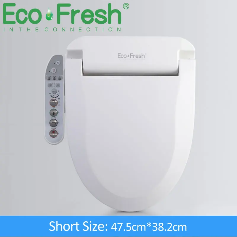 EcoFresh Smart toilet seat Electric Bidet cover short size intelligent bidet double nozzles bidet sprayer heat clean dry Massage