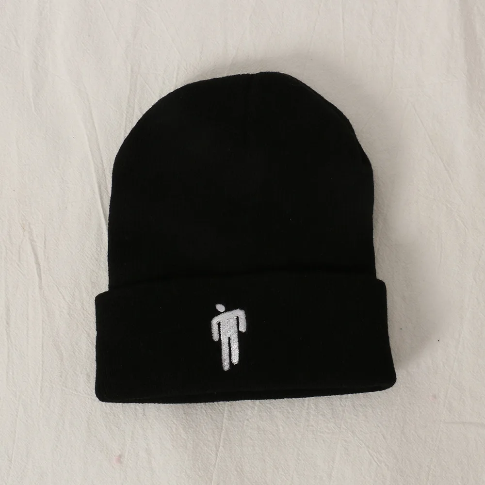 Billie Eilish Beanie Унисекс одноцветная хип-хоп шапка Skullies теплая вязаная зимняя женская шапка 23 цвета подарок Уличная Повседневная шапка - Цвет: 6