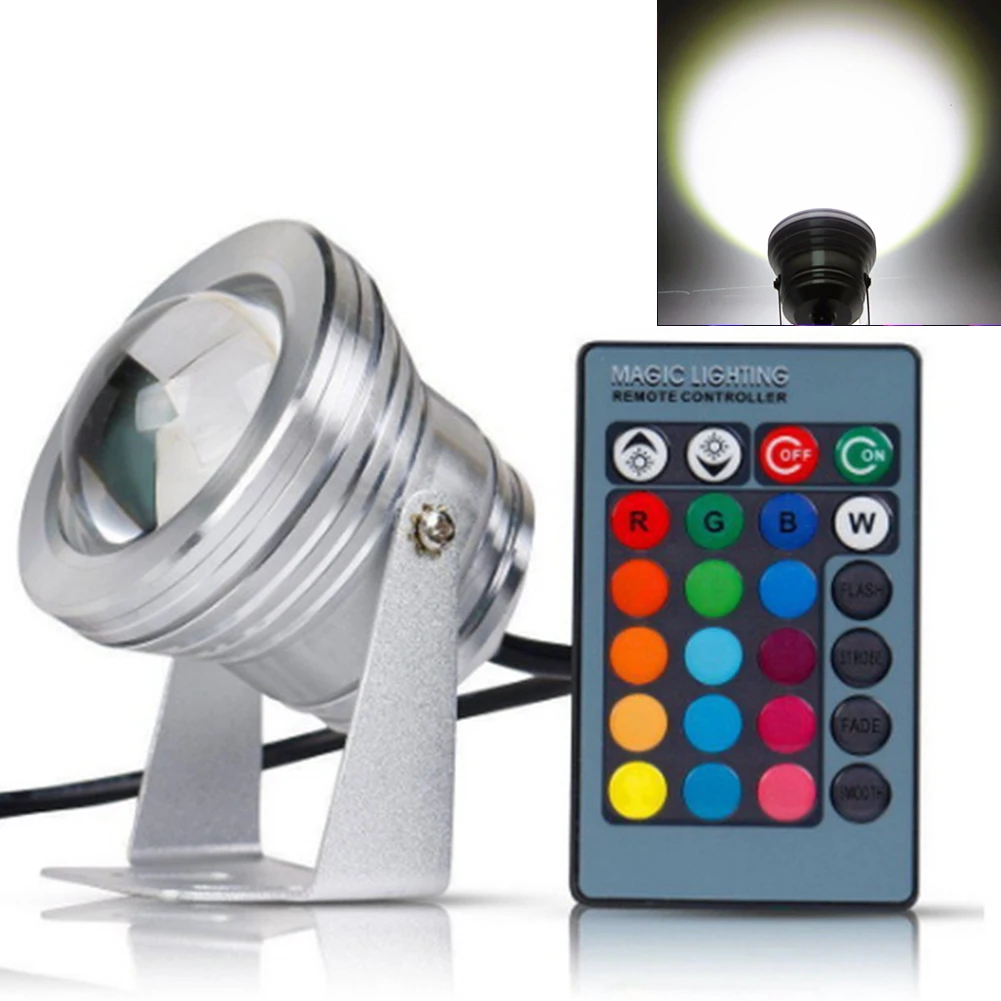 

Aluminum Underwater Light Party Night LED Bulbs Submersible Remote Control Waterproof Pond Spotlight RGB Fountain Aquarium Pool