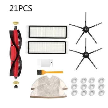 

21Pcs/Set For Xiaomi Roborock S6 S60 S65 S5 MAX T6 Vacuum Cleaner Accessories Removable Main Brush Five-claw Side Brush