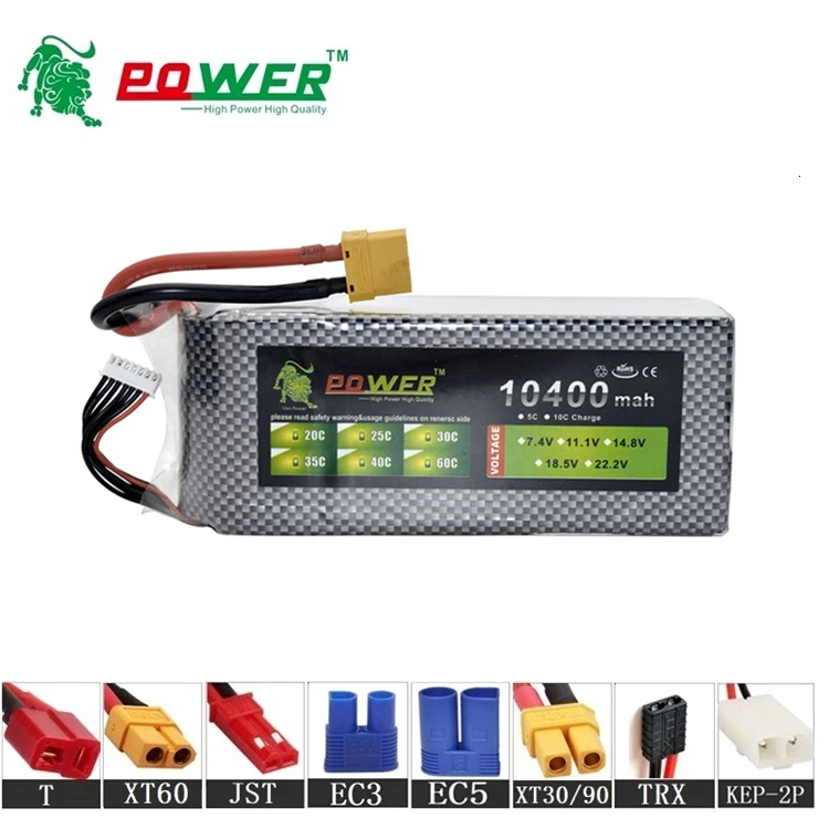 Предотвращение столкновений 2s 3s 4S 6s 10400mah MAX 60C 7,4 v 11,1 v 14,8 v 22,2 v перезаряжаемый аккумулятор для радиоуправляемых автомобилей, лодок, дронов, запасные части