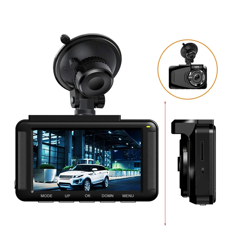 Автомобильный мини 1080P Dash Камера, 3 дюйма, ЖК-дисплей HD управляя Регистраторы 170 ° Широкий формат(G-sensor) Сенсор, петля Запись, обнаружение движения, светодиодный дисплей, 24 часа в сутки Par