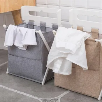 

Storage Wall Mounted Laudry Basket Oxford Foldable Dirty Cloth Organizer Door Behind Washable Living Room