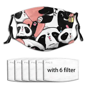 

Outdoor Washable Air Pollution Mask Anti-Dust Mouth Face Mask Love Panda Protective Mouth Cover Masks