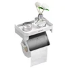 Wall Mount Roll Paper Storage Rack Multi-function Toilet Paper Holder Rack Bathroom Rack Shelves 3 Colors Bathroom Accessories 4