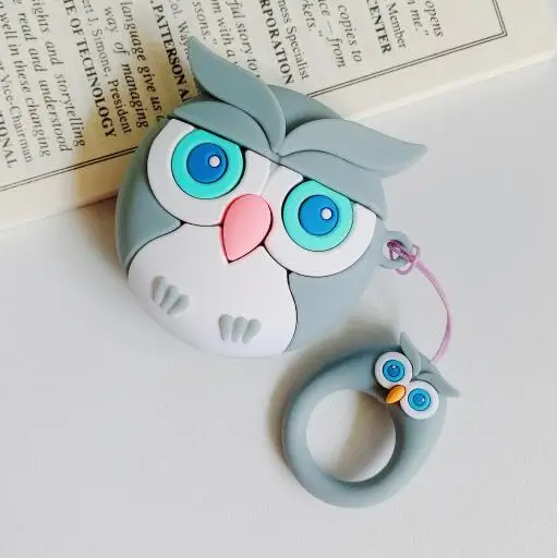 Cute Owl Cartoon Wireless Earphone Case For Apple AirPods 2 Silicone Charging Headphones Case for Airpods Protective Cover - Цвет: 1