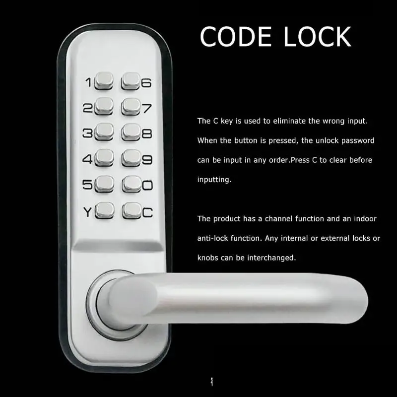 Автоматические механические дверные замки без ключа цифровой машинный код клавиатуры пароль входной дверной замок цинковый сплав дверные ручки