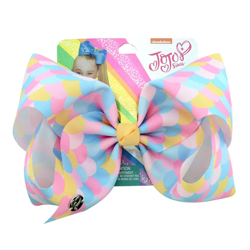 8 дюймов Jojo Siwa банты милые аксессуары для волос сердце мультфильм ручной работы шпилька звезда банты для волос большой зажим для волос для девочки