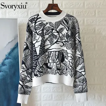 

Svoryxiu Runway Custom Winter Thick Sweater Pullover Women's Forest Animal Embroidery Wool Cashmere Knitting Jumper