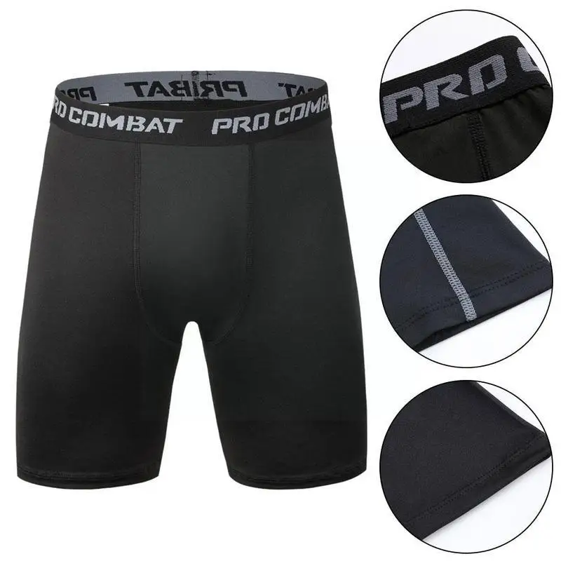 Leggings sportivi da uomo Fitness collant elastici a compressione asciugatura Quick Size Fitness Plus pantaloni Running Training Stretch Shorts - immagine 4