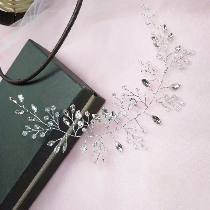 Fashion Crystal Wedding Headdress Rhinestones Headband For Bride Crown Floral Hairpin Hair Clip Bridal Jewelry Hair Accessories hair accessory,hair headdress,jewelry accessories,bridal headwear,hair band crown,hair clip