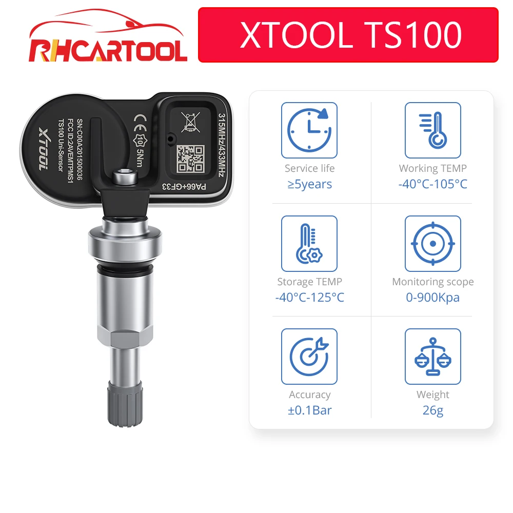 Датчик TPMS TP100 XTOOL TS100 433 и 315 МГц инструменты для сканирования ремонта шин
