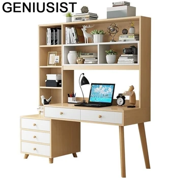 

Escrivaninha Para Notebook Bed Desk Pliante Support Ordinateur Portable Bedside Stand Laptop Computer Mesa Table With Bookshelf