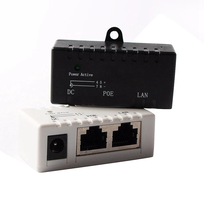 Poe сплиттер Poe инжектор Rj45 Dc 5,5 мм x 2,1 мм вход Пассивный Poe, сплиттер, инжектор разъем адаптера для Ip сетевой камеры(Whit