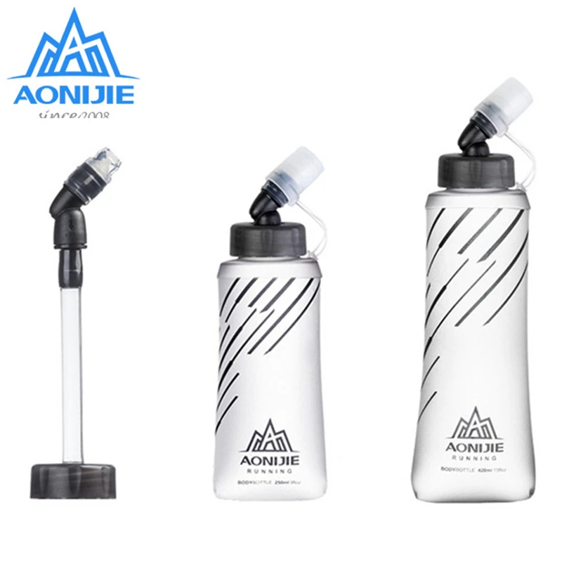 Folding Collapsible Soft Flask Water Bottle BPA Free Hydration Bladder Pack Vest