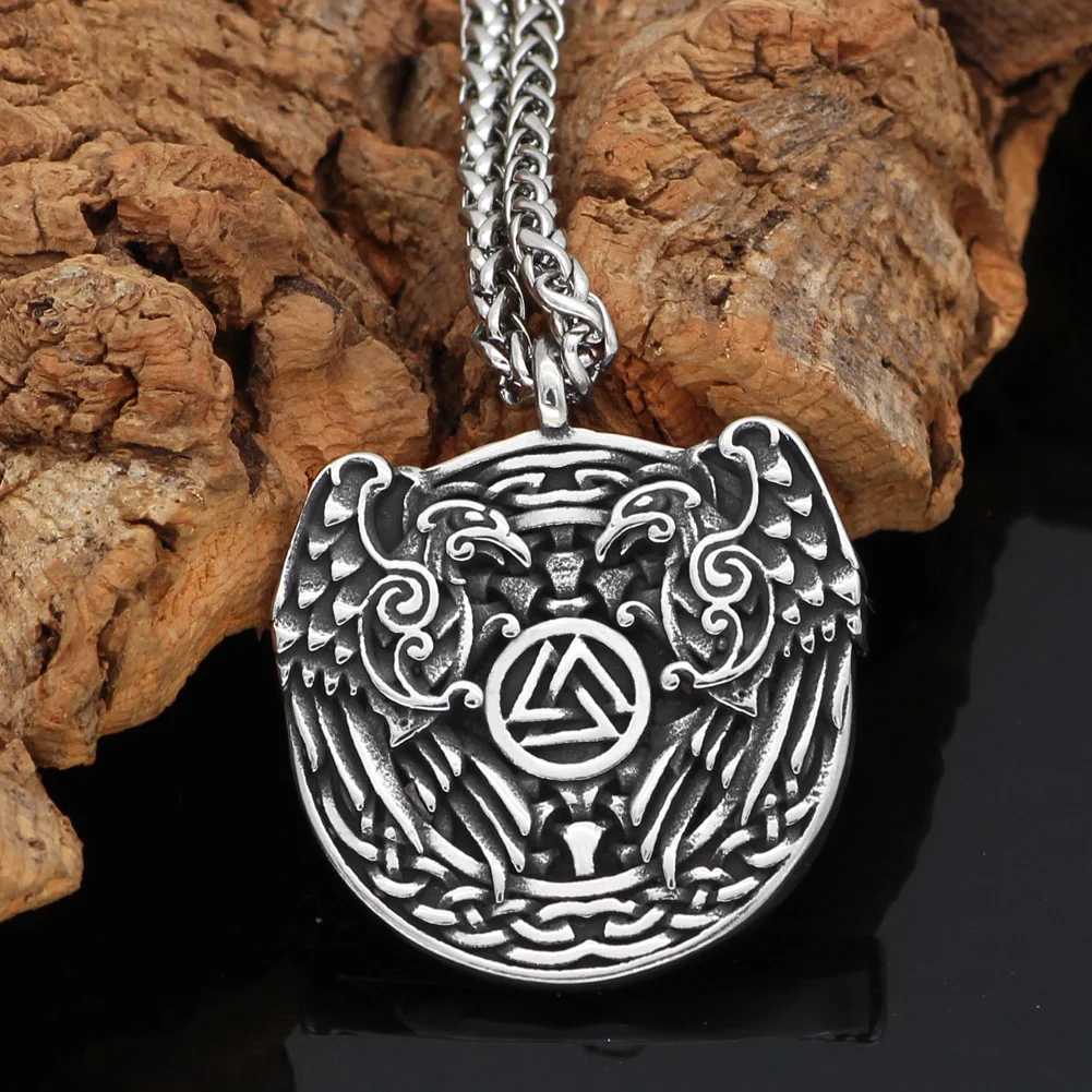 Скандинавский Викинг odin raven Huginn и Muninn valknut из нержавеющей стали скандинавский