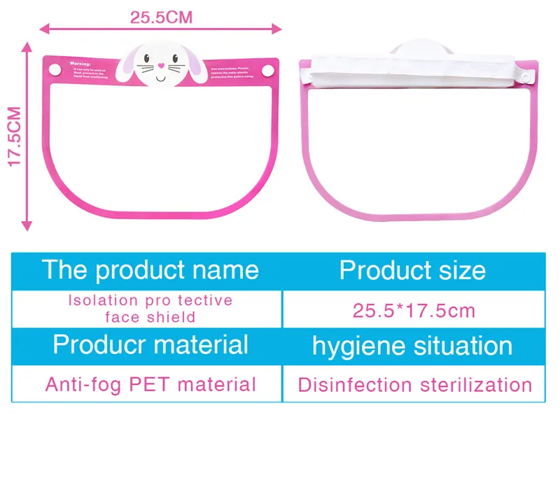 100PCS-Kids-Transparent-Protective-Face-Shield-Fog-proof-Adjustable-Dust-proof-Protective-Rotatable-Head-Mounted-Full