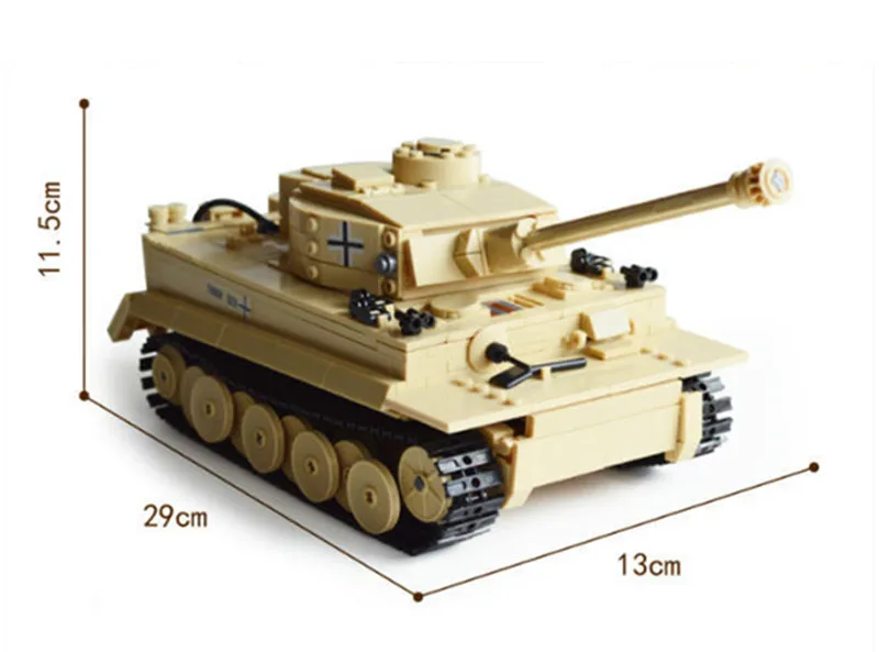  995Pcs German King Tiger Tank Building Blocks Sets LegoINGs Military Technic WW2 Army Soldiers Jugu