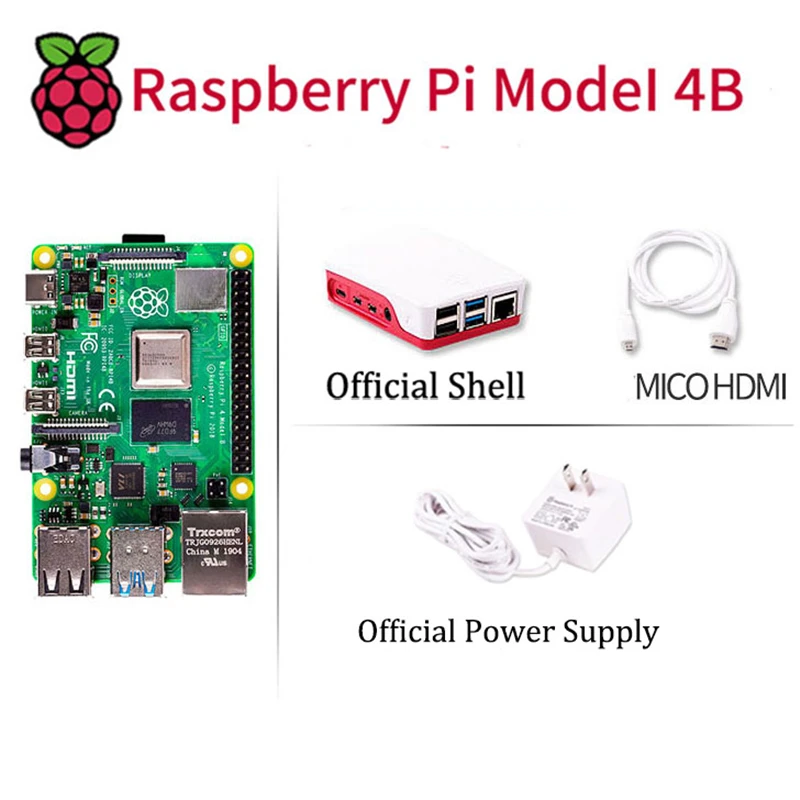 

2019 New upgrade Raspberry Pi 4 Model B PI 4B 1GB/2GB/4GB Board+Power Adapter+Case Box+HDMI Cable.better than raspberry pi 3