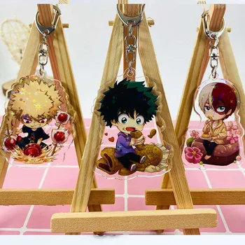 

My Hero Academy Keychain Bakugo Double Sided Acrylic Figure Key Chain Pendant Anime Accessories Cartoon Key Ring Xmas Gifts