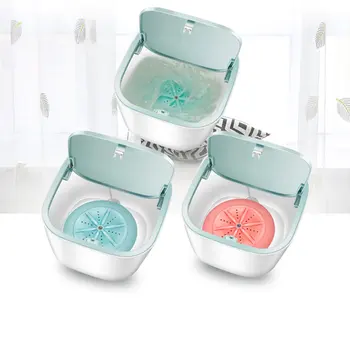 

Ultrasonic Turbine Mini Underwear Washing Machine Silence Pink Household Usb Charging Table Washing Machine New Fast Shipping
