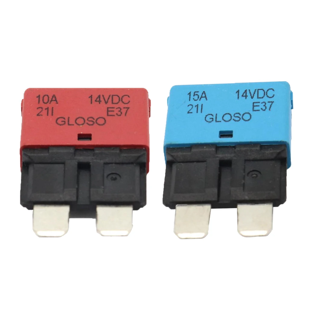 2Pack Blade Fuse Circuit Breaker Automatic Reset Marine 15A/10A