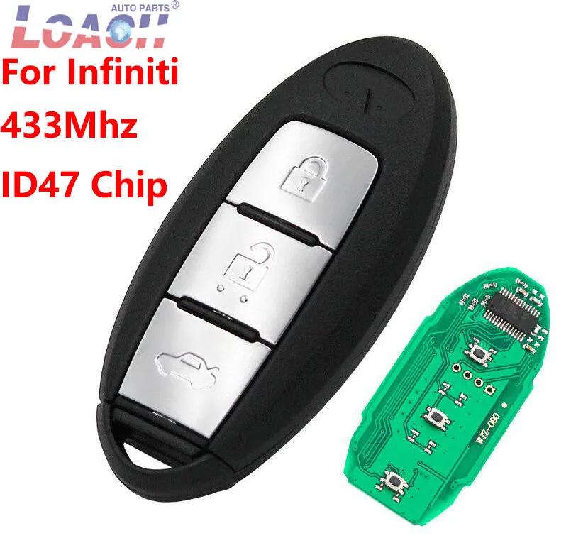 3 Buttons New Smart Remote Key Fob 433MHZ with 47 Chip for Infiniti JX35/QX60 | Автомобили и мотоциклы