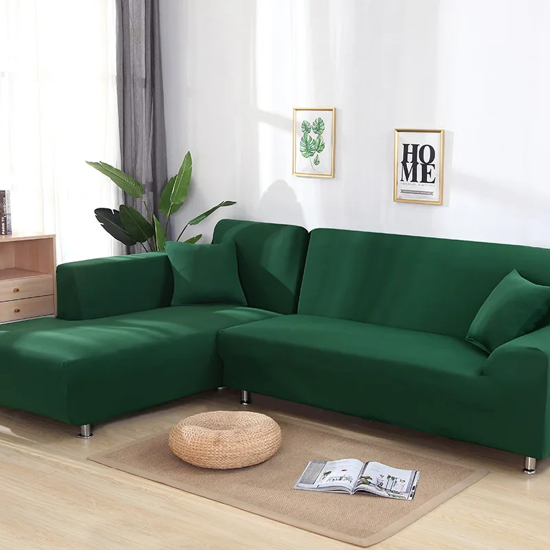 Серый цвет, эластичный диван, чехол для дивана, чехлы для дивана, чехлы для гостиной, секционный диван, чехол, кресло, мебель - Цвет: Dark green