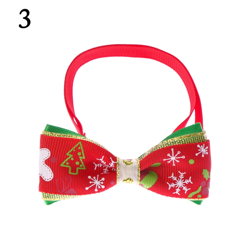 1PC Pet Cat Dog Collar Bow Tie Merry Christmas Adjustable Neck Strap Cat Dog Grooming Accessories Pet Product Xmas Supplies