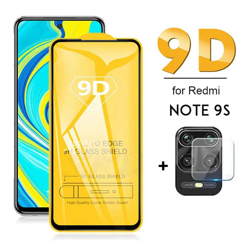2 in 1 Screen Protector Camara Lens on Redmi note 9s 9 s Tempered Glass For Xiaomi Redmi note 9 pro 9pro max cristal templado afbeelding