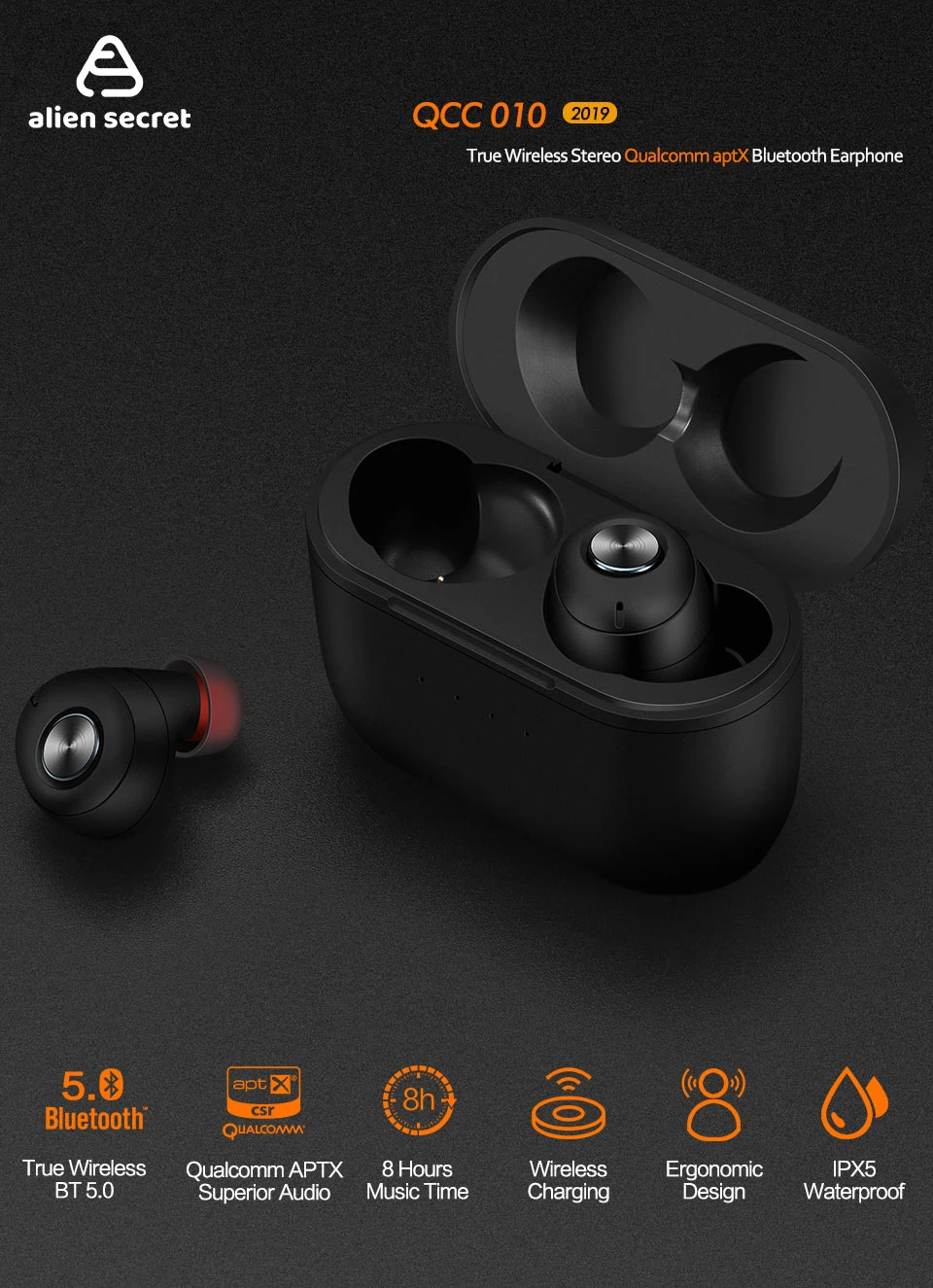 New Alien Secret Tws Bluetooth Earphone Wireless Headphones Bluetooth Earbuds Wireless Headphones bluetooth Headphones APTX TWS 