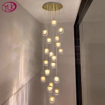 

New New modern chandelier lighting for staircase luxury led crystal light lobby hallway decoration light fixtures