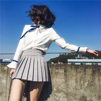 

Women White Blouse Slim Stiching Femme Ruffle Blouse Korean Style Elegant Ladies Tops