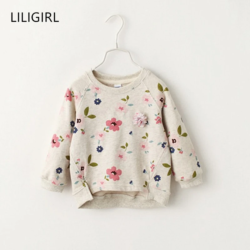 

LILIGIRL Kid Winter Autumn T-shirts Clothes Children Pullover Sweaters for Baby Girls long sleeve Print sweater Warm Clothing