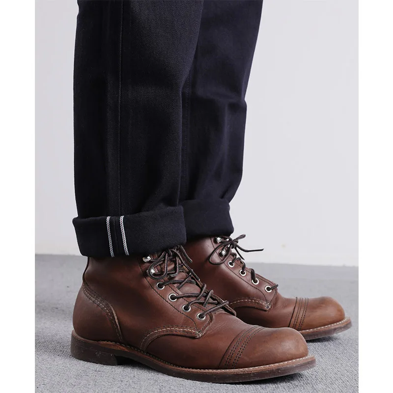 RGT-0006 빈티지 인디고 셀비지 세련된 바지, 캐주얼 치노 생 데님 진 바지, 14oz