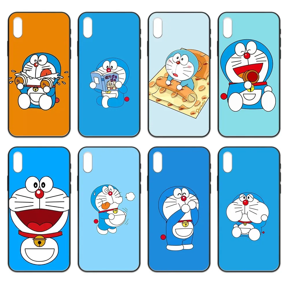 Doraemon Cartoon Cute Lovely Etui black Phone case cover hull For iphone 4 4s 5 5S SE 5C 6 6S 7 8 plus X XS XR 11 PRO MAX 2020 | Мобильные