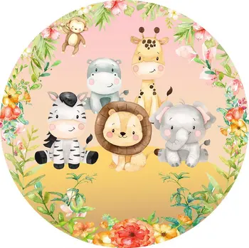 

Jungle Safari Party Backdrop Custom Animals Lion Elephant Photography Background Baby Shower 1st BirthdayBanner Photo Studio