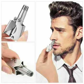 

Newest Stainless Steel Nose Hair Trimmer For Shaving Nose Ear Hair Trimmer Shaver Face Care For Man Washable Device Tool