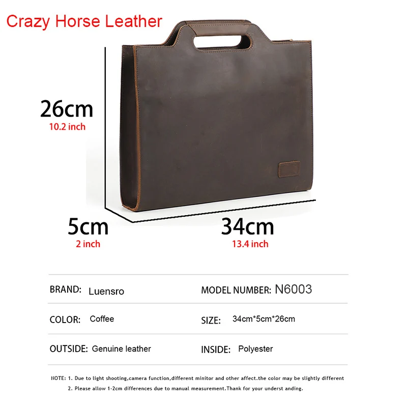 Винтажный Портфель Мужская сумка Crazy Horse из натуральной кожи мужская сумка A4 блок держателей для папок держатель Мужская Офисная Рабочая сумка сумки на плечо
