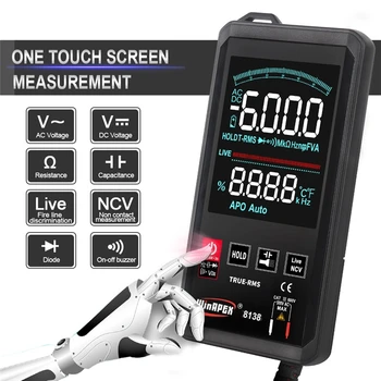 

6000 Count Intelligent Digital Multimeter Touch Screen LCD Automatic Scanning Digital Multimeter AC DC Measurement NCV True RMS