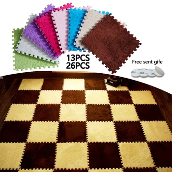 

Sale 30*30cm 26pcs Carpet Living Room bedroom Children Kids Soft Carpet Magic Patchwork Jigsaw Splice Heads Climbing Baby Mat