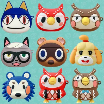 Защитные 3d-чехлы с принтом из мультфильма Nintendo Switch Animal Crossing, для Airpods 1/2/pro, силиконовые защитные аксессуары для наушников