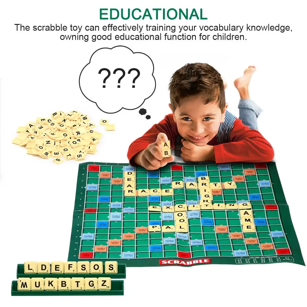

English Scrabble Board Game Crossword Spelling Game For Kids English Puzzles Board Spelling Table Jigsaw Words Teaching Toys