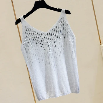 

Industrial Hot Drilling Camisole Women's Underwear Summer New Loose-Fit Outer Wear Tank Tops Girls Ladies Loose Tops