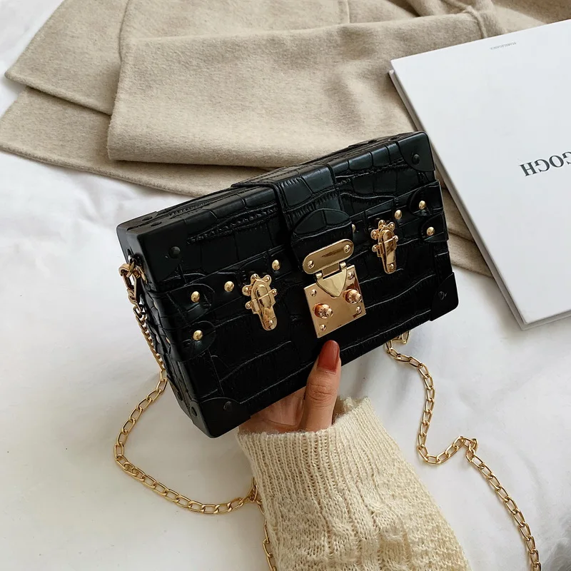 Bolsos Mujer, модные сумки в форме коробки для женщин,, роскошные сумки, женские сумки, дизайнерские, с металлическими заклепками, с клапаном, вечерняя сумочка - Цвет: Style 2