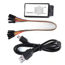 Usb analisador de lógica la1002 mini portátil usb 5mhz 24m 8 canais dispositivo analisador de lógica conjunto com cabos rede ferramenta análise