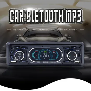 

Bluetooth 1-Din Car Stereo Audio In-Dash MP3 Radio Player Support USB/TF/AUX/FM Receiver with Wireless Remote Controller 8809