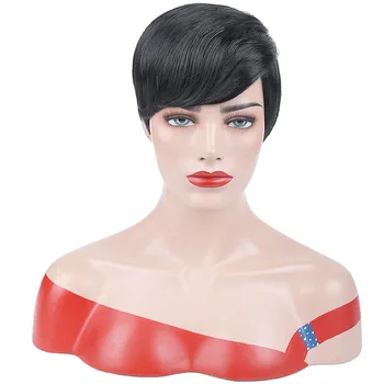 

WEILAI Short Black Wigs for Women Heat Resistant Synthetic Wig Costume Cosplay Party Hair Wig
