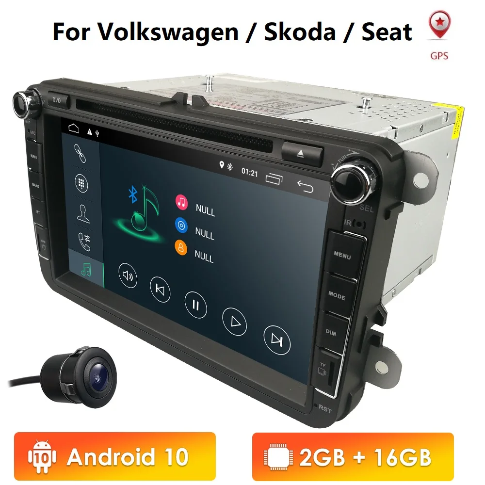 DSP IPS 2DIn Android 10 Car NODVD 8''HD For VW POLO GOLF 5 6 MK5 MK6 JETTA PASSAT B6 Touran Sharan GPS Navigation Radio RDS TPMS